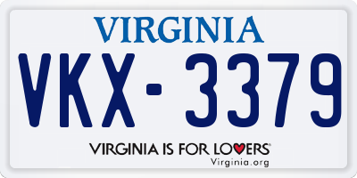 VA license plate VKX3379