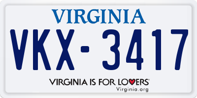 VA license plate VKX3417