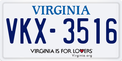 VA license plate VKX3516