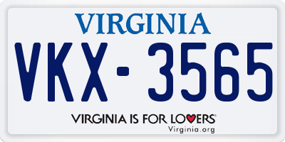 VA license plate VKX3565