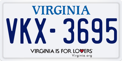 VA license plate VKX3695