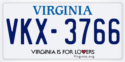 VA license plate VKX3766