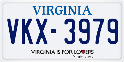 VA license plate VKX3979