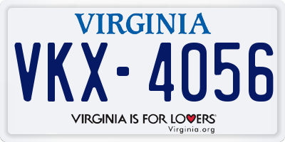 VA license plate VKX4056