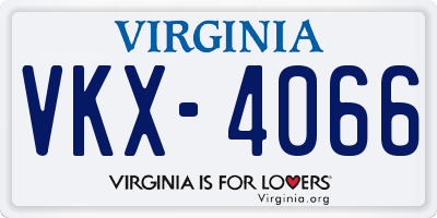 VA license plate VKX4066