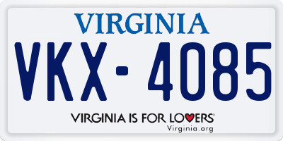 VA license plate VKX4085