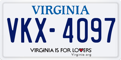 VA license plate VKX4097