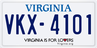 VA license plate VKX4101