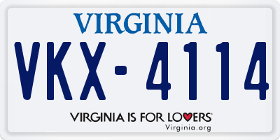 VA license plate VKX4114