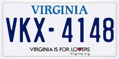 VA license plate VKX4148