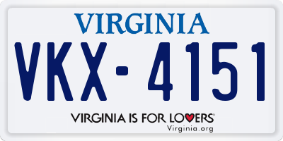 VA license plate VKX4151