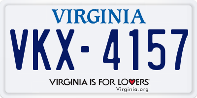 VA license plate VKX4157