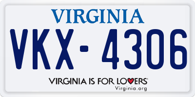 VA license plate VKX4306