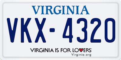 VA license plate VKX4320