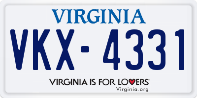 VA license plate VKX4331