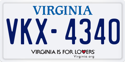 VA license plate VKX4340