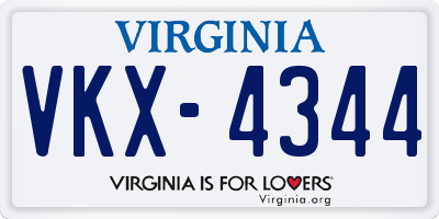 VA license plate VKX4344