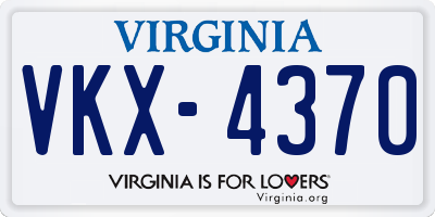 VA license plate VKX4370