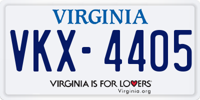 VA license plate VKX4405