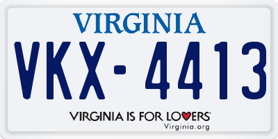 VA license plate VKX4413