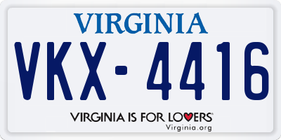 VA license plate VKX4416