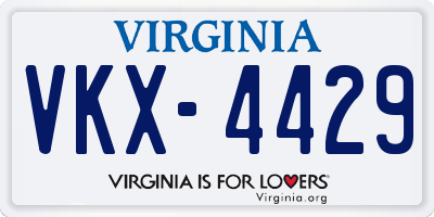 VA license plate VKX4429