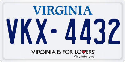 VA license plate VKX4432