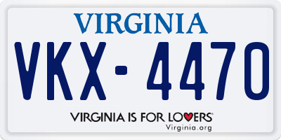 VA license plate VKX4470