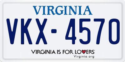 VA license plate VKX4570