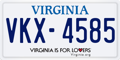 VA license plate VKX4585