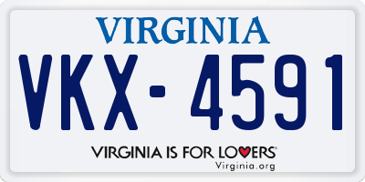 VA license plate VKX4591