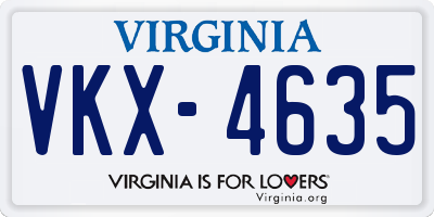 VA license plate VKX4635