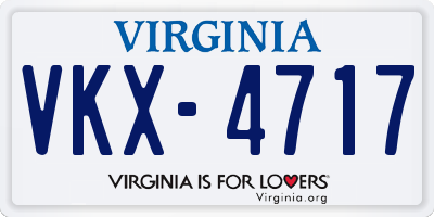 VA license plate VKX4717