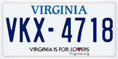 VA license plate VKX4718