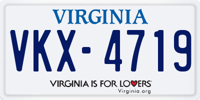 VA license plate VKX4719