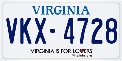 VA license plate VKX4728