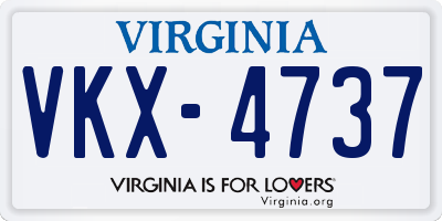 VA license plate VKX4737