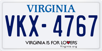 VA license plate VKX4767