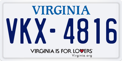 VA license plate VKX4816