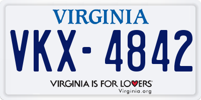 VA license plate VKX4842