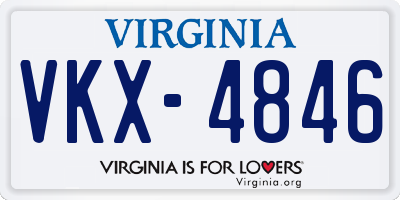 VA license plate VKX4846