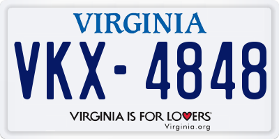 VA license plate VKX4848