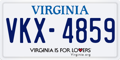 VA license plate VKX4859