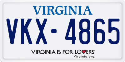 VA license plate VKX4865