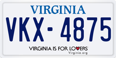 VA license plate VKX4875