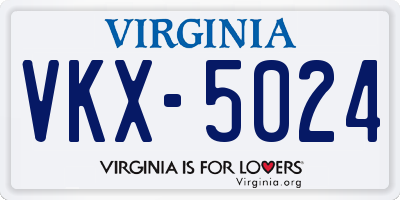 VA license plate VKX5024