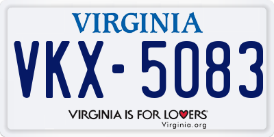 VA license plate VKX5083