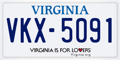 VA license plate VKX5091