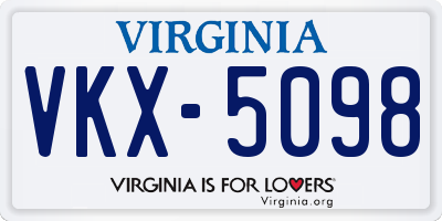 VA license plate VKX5098