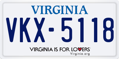 VA license plate VKX5118